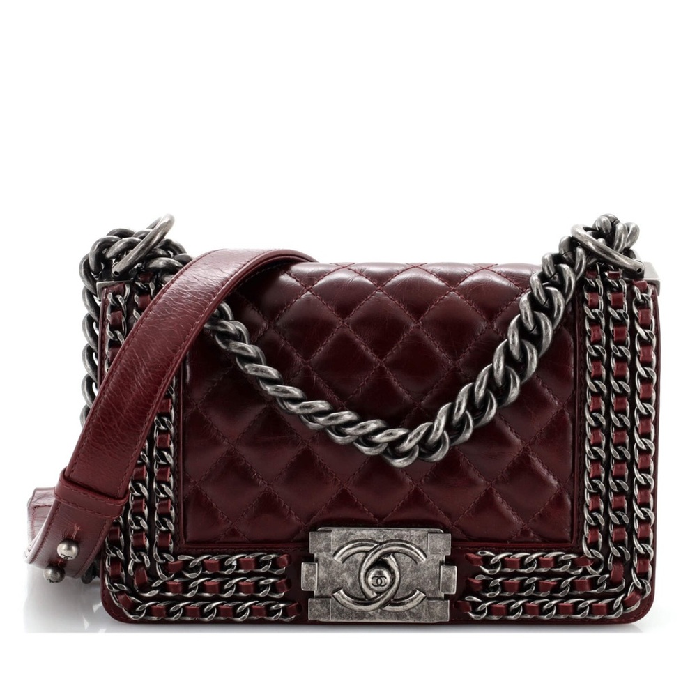Chanel Dark Red Quilted Crossbody Bag